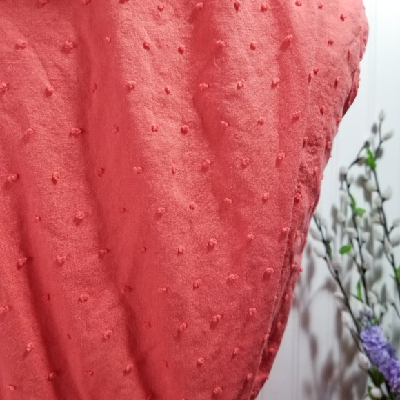 [faith 21] melon swiss dot ruffle wrap mini dress - Picture 5 of 7